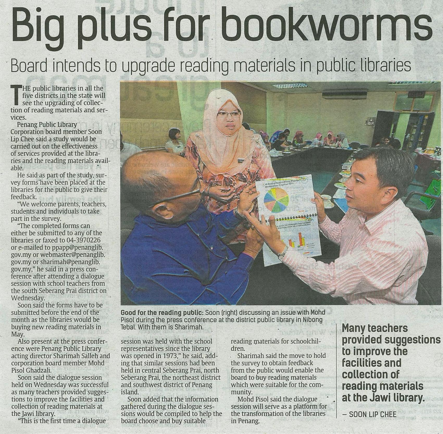 4 April 2015 Big plus for bookworms The Star