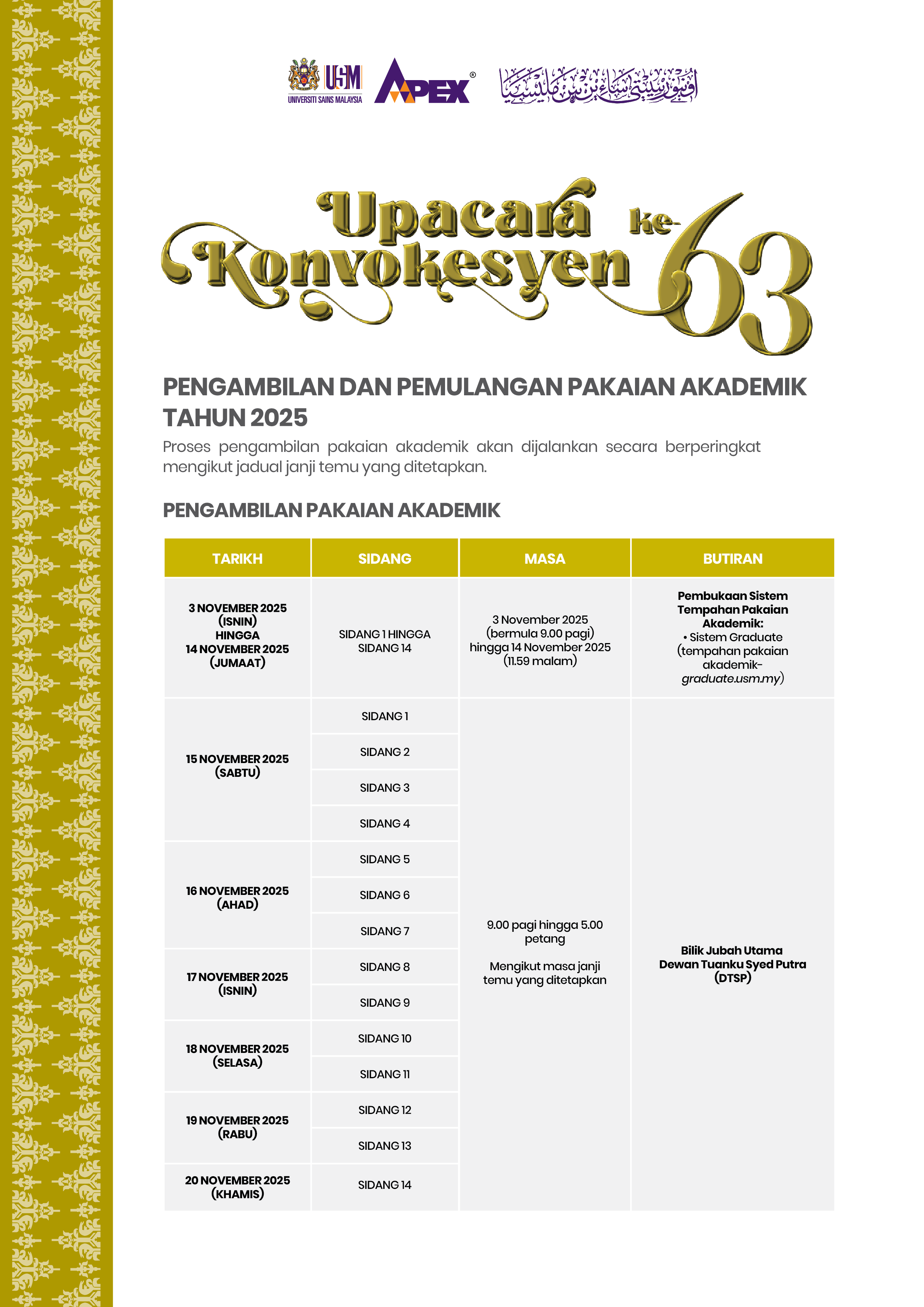 Hebahan JUBAH Upacara Konvokesyen ke 63 Pembetulan Terkini 3 01
