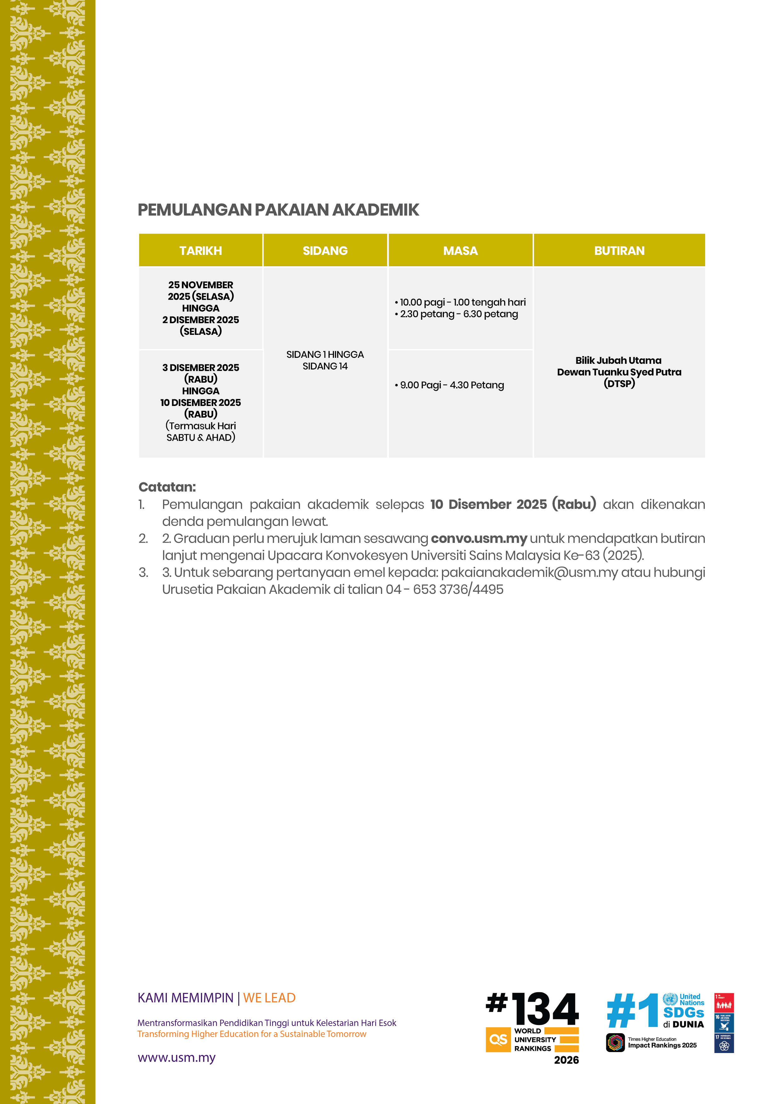 Hebahan JUBAH Upacara Konvokesyen ke 63 Pembetulan Terkini 3 02