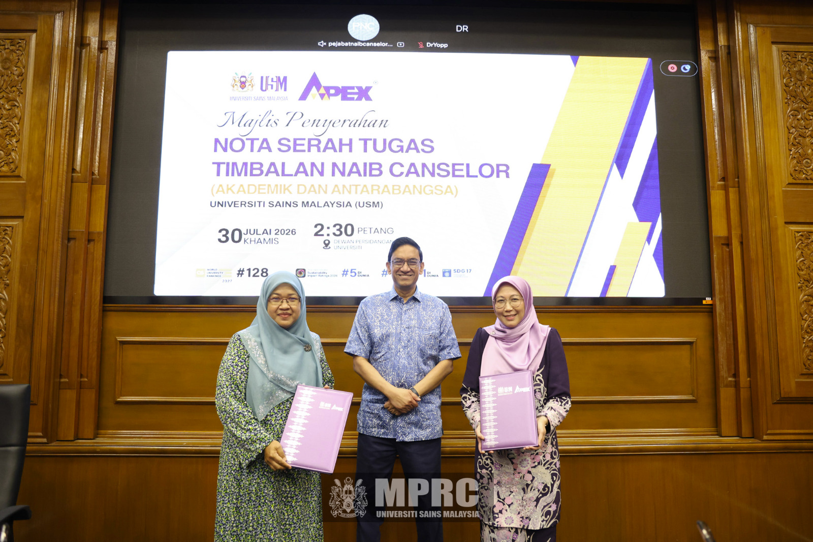Profesor Datin Dr. Noor Hazlina Ahmad dilantik sebagai Timbalan Naib Canselor Akademik dan Antarabangsa USM