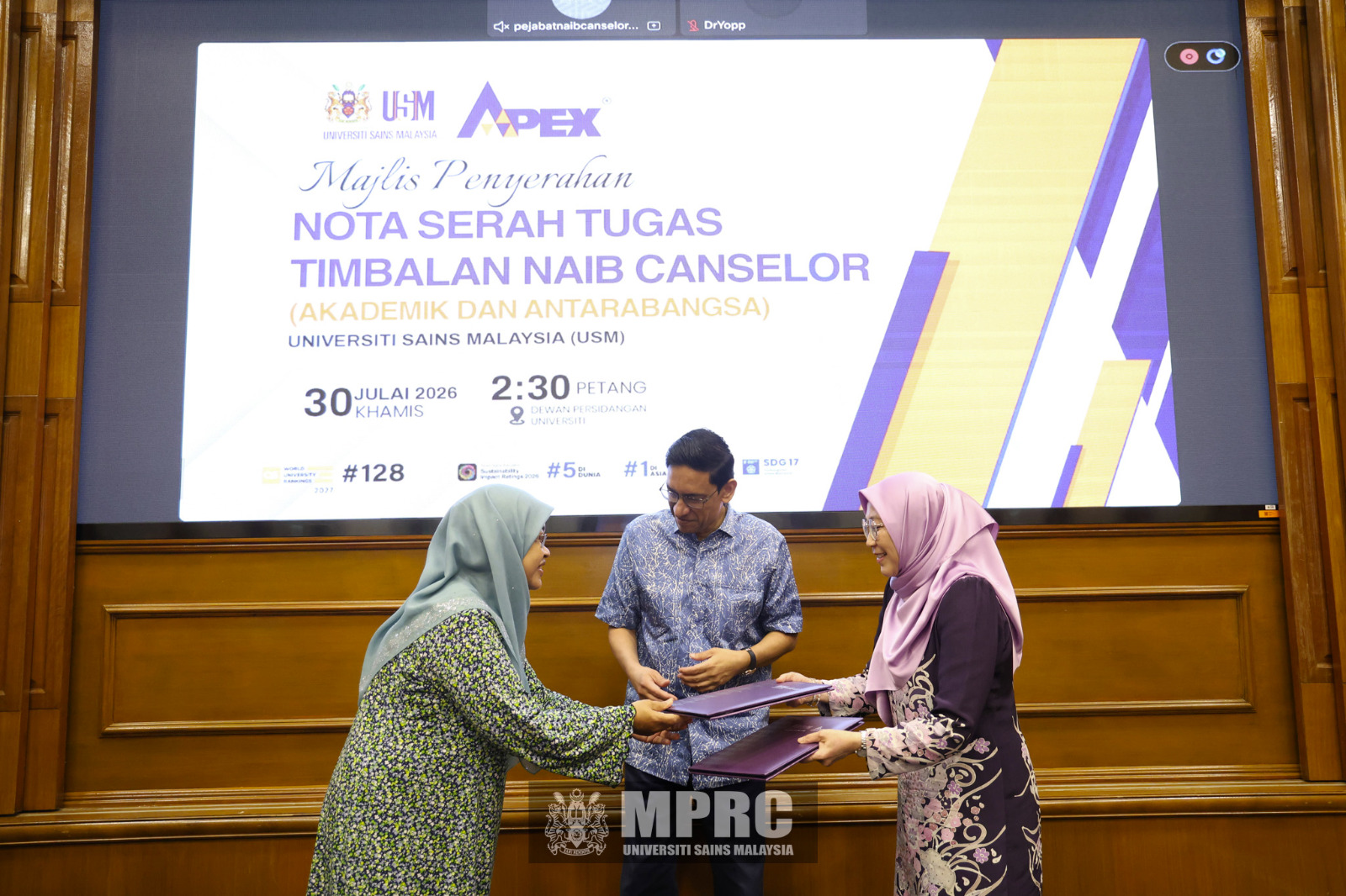Profesor Datin Dr. Noor Hazlina Ahmad dilantik sebagai Timbalan Naib Canselor Akademik dan Antarabangsa USM