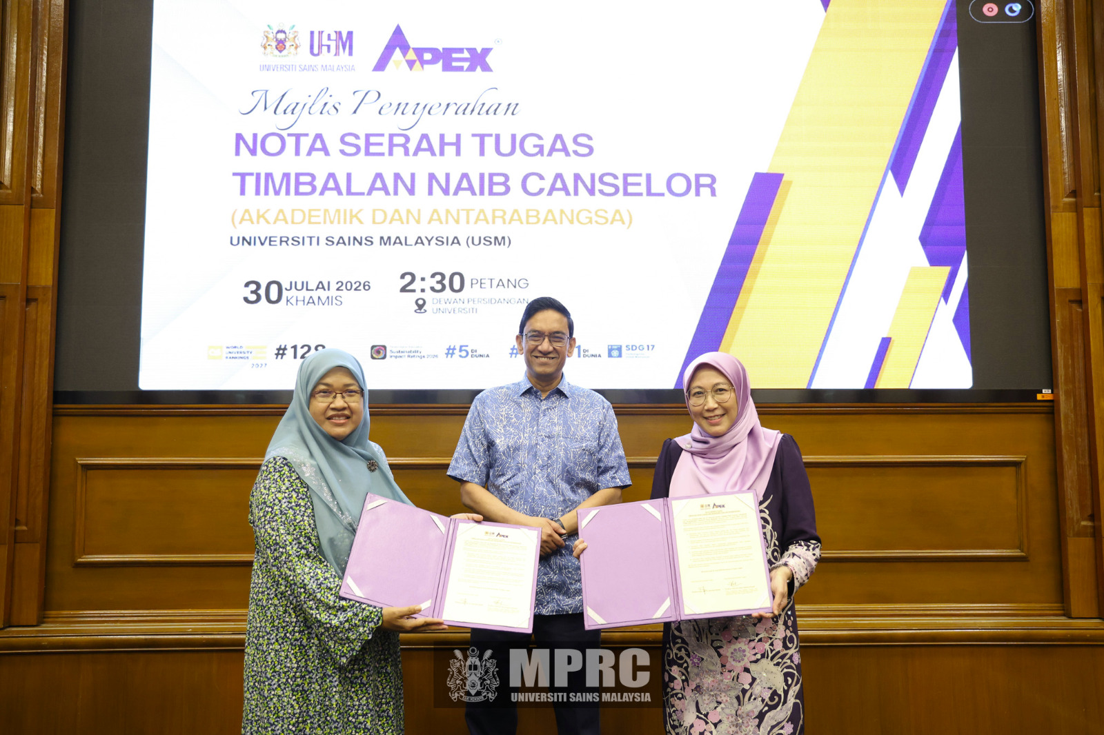 Profesor Datin Dr. Noor Hazlina Ahmad dilantik sebagai Timbalan Naib Canselor Akademik dan Antarabangsa USM