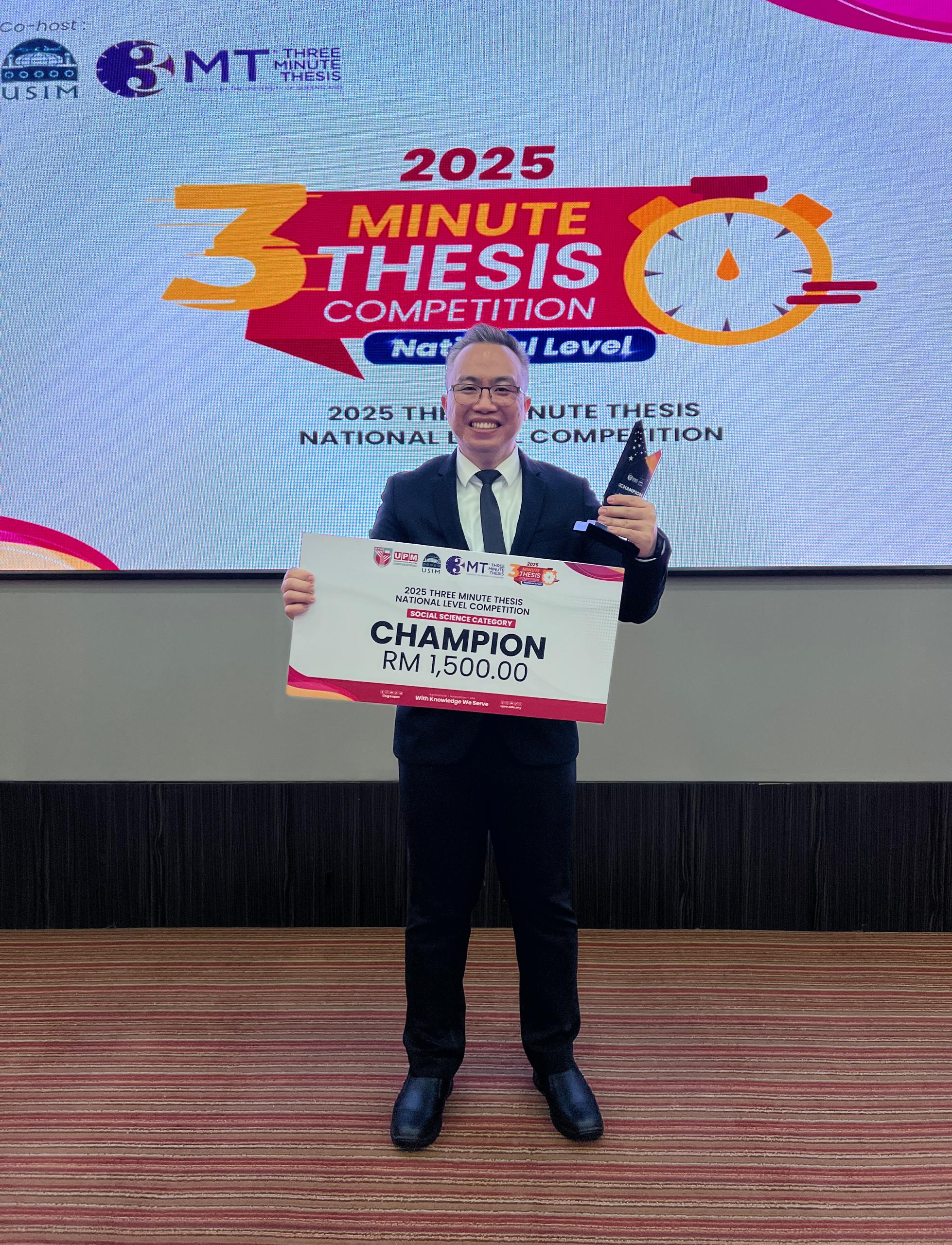 2025 3MT NATIONAL LEVEL COMPETITION AN INSPIRING WIN FOR USM PHD CANDIDATE 2 