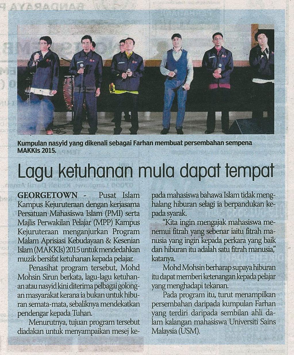 14 Mei 2015 Lagu ketuhanan mula dapat tempat S.Harian