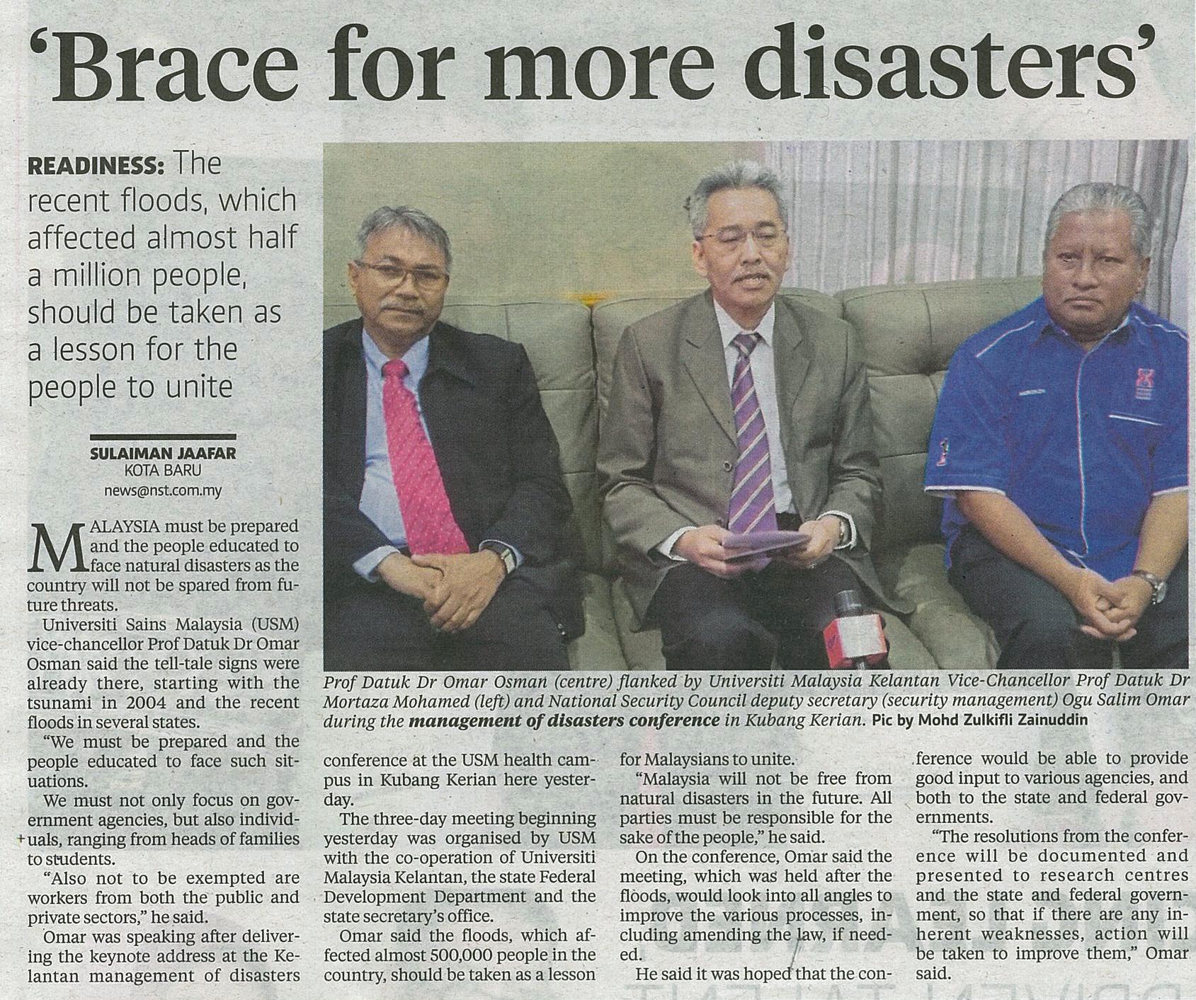 15 Februari 2015 Brace for more disasters NST