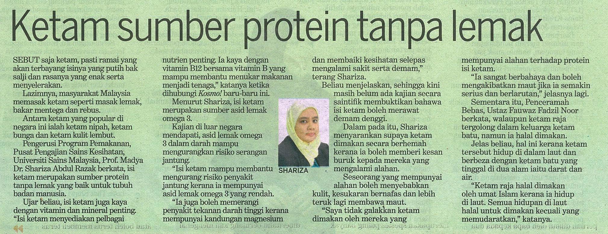 29 April 2015 Ketam sumber protein tanpa lemak Kosmo