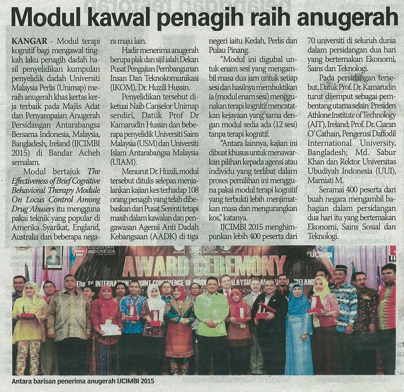 29 April 2015 Modul kawal penagih raih anugerah S.Harian