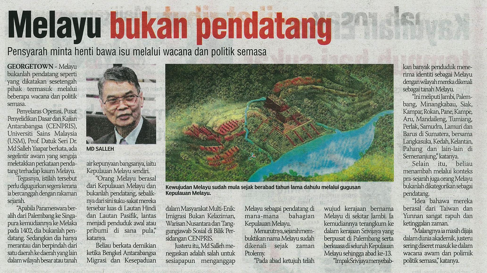 30 April 2015 Melayu bukan pendatang S.Harian