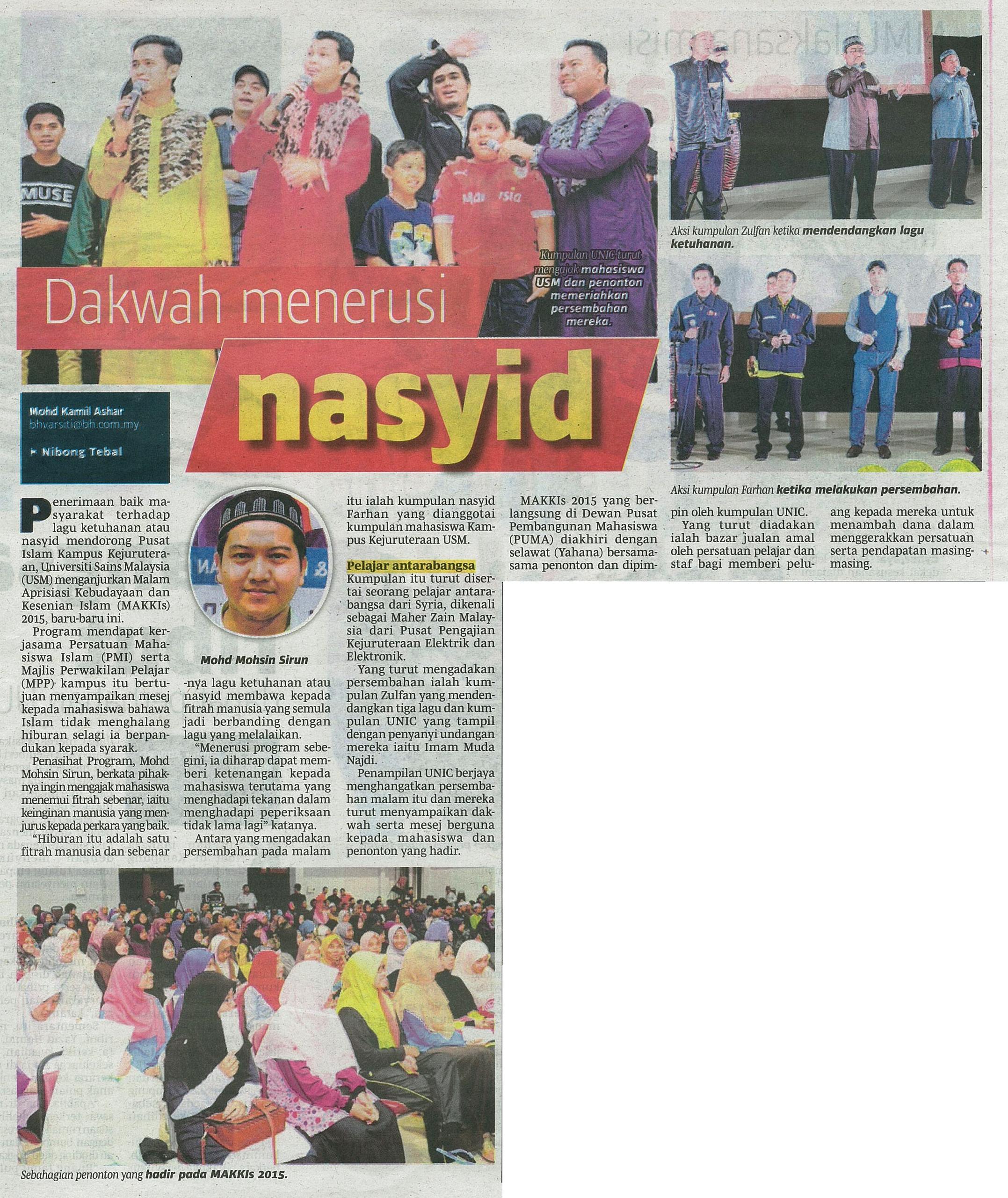 4 Jun 2015 Dakwah menerusi nasyid B.harian