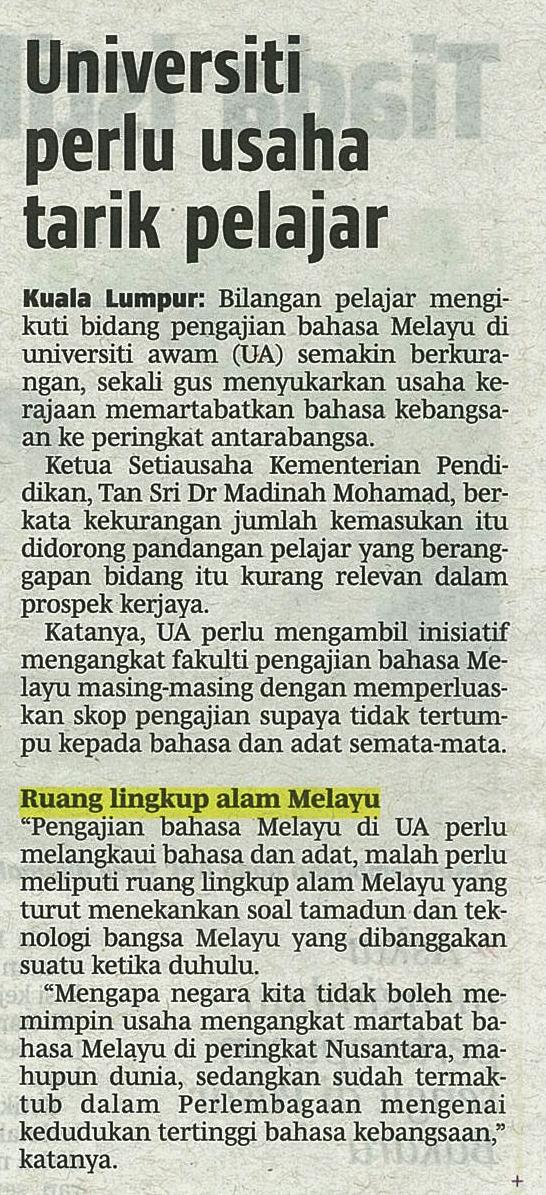 8 Mei 2015 Universiti perlu usaha tarik pelajar B.Harian